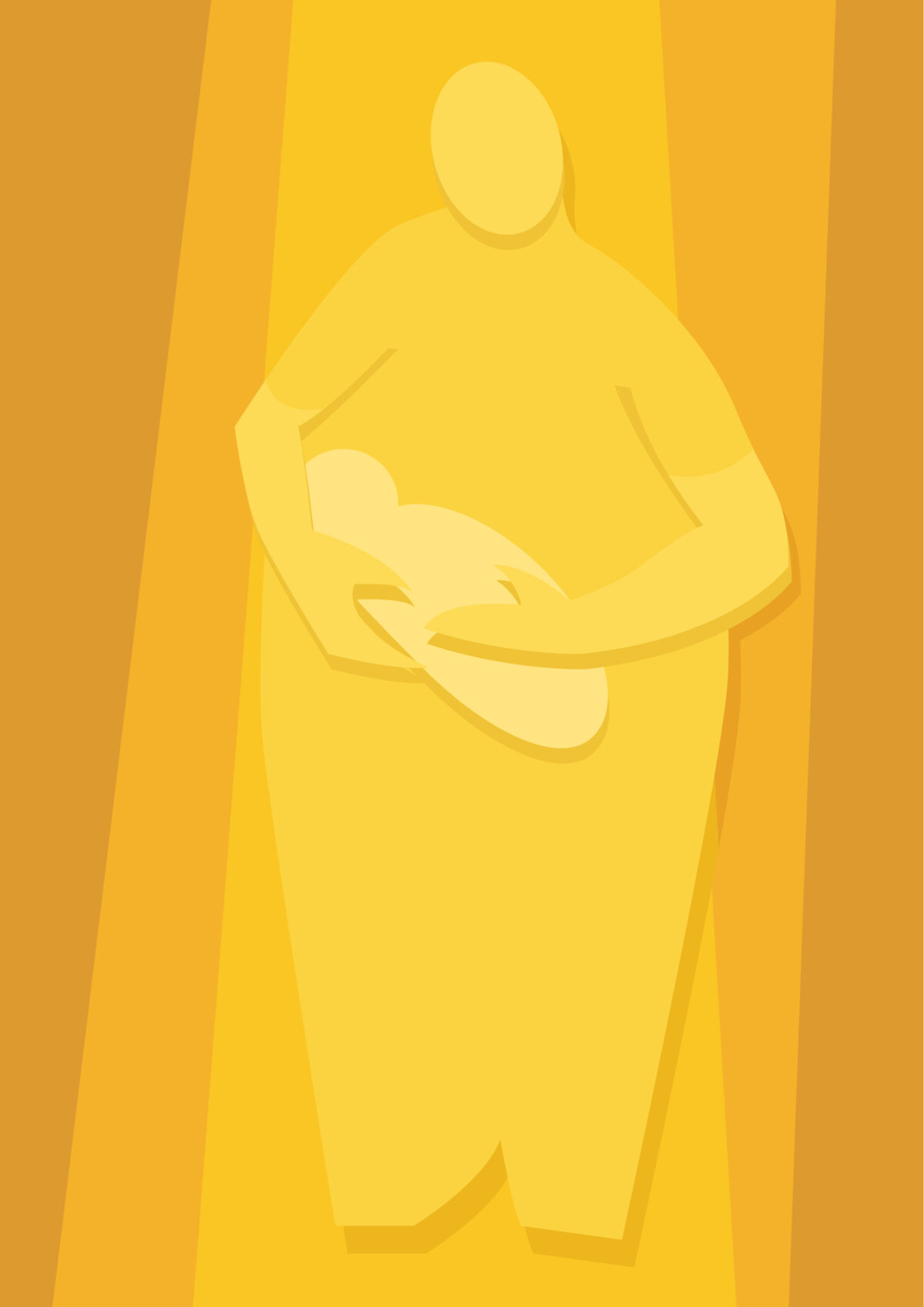 Grafik: Silhouette einer Person hält ein Neugeborenes in den Armen